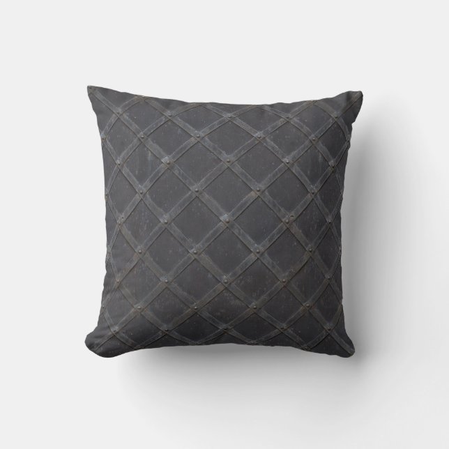 Metal Grille Lattice Framework Texture Throw Pillow (Front)