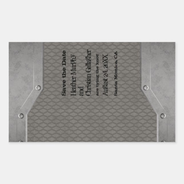 metal grunge template rectangular sticker (Front)