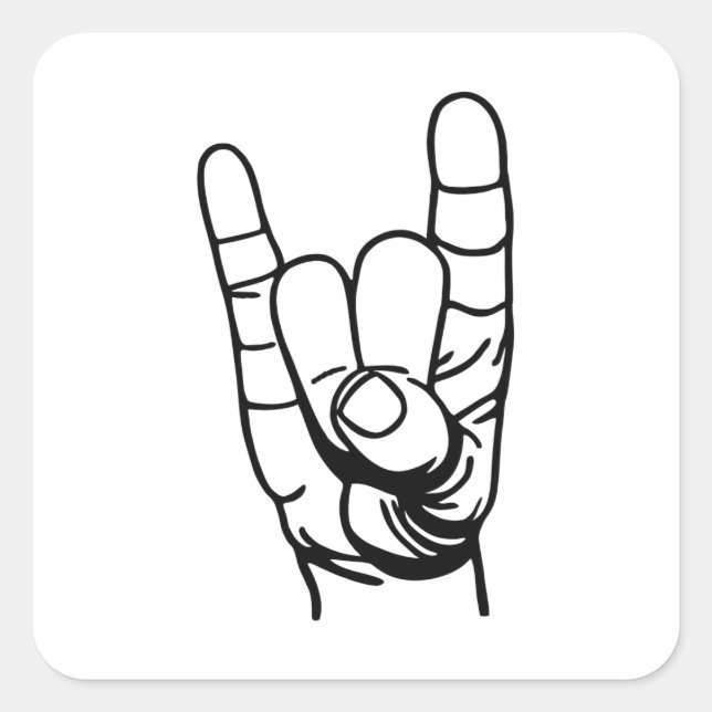Metal Hand - Devil Fingers Square Sticker (Front)
