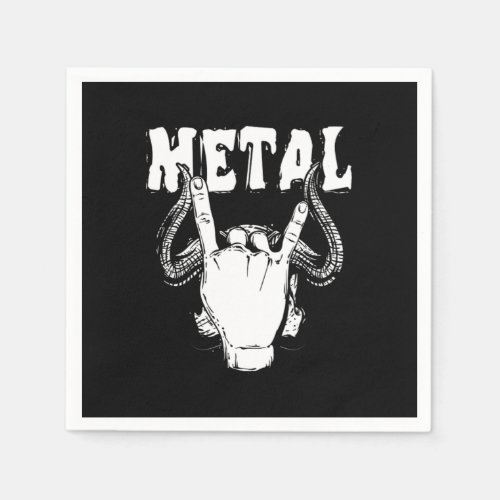 Metal Hand Sign Metalcore Heavy Metal Hard Rock Mu Napkins