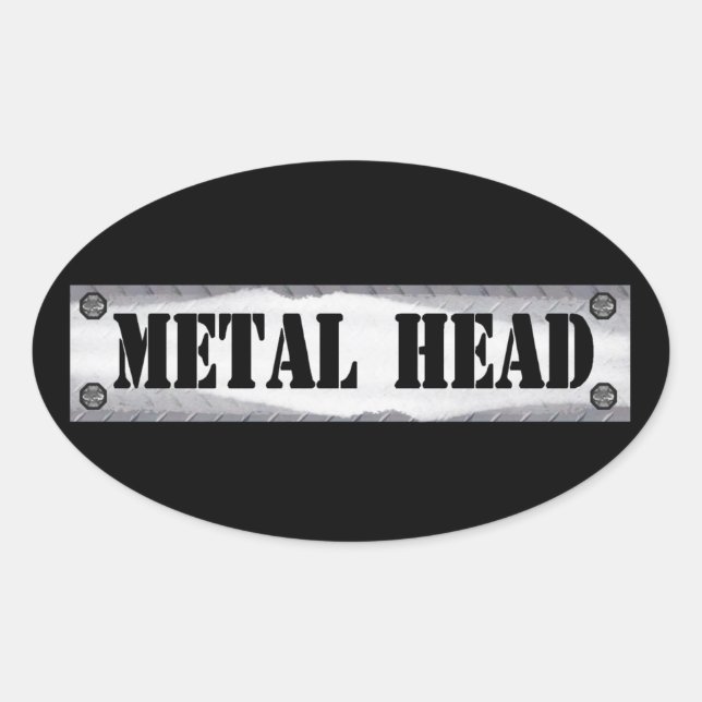 Metal Head Oval Sticker (Front)