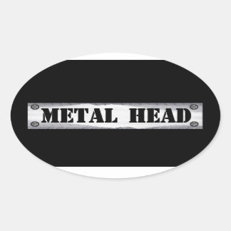 Metal Head Oval Sticker