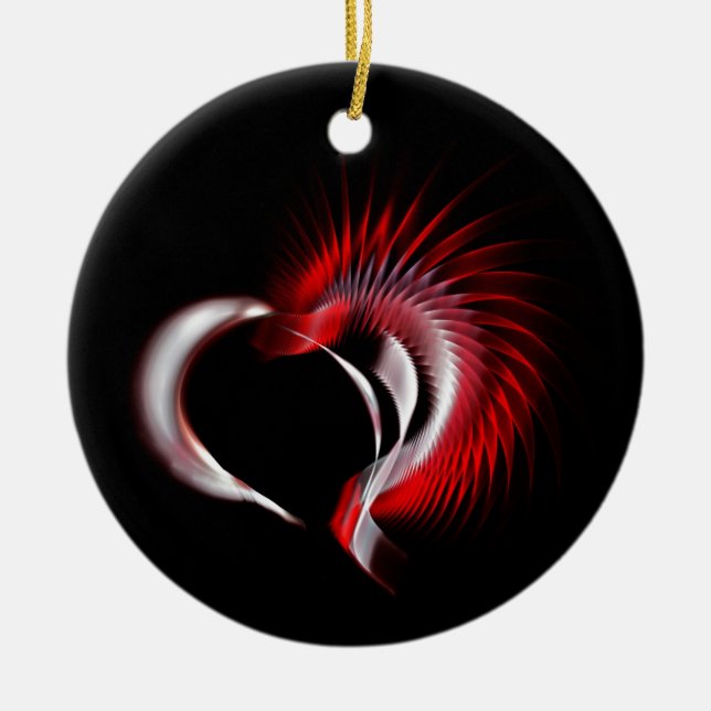 Metal Heart Ceramic Ornament (Front)