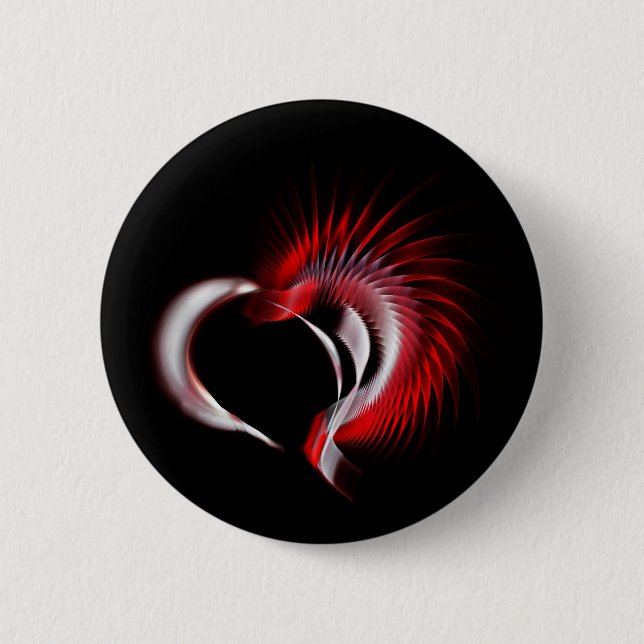 Metal Heart Pinback Button (Front)