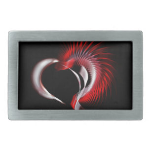 Metal Heart Rectangular Belt Buckle