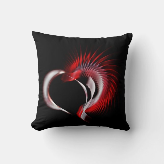 Metal Heart Throw Pillow (Front)