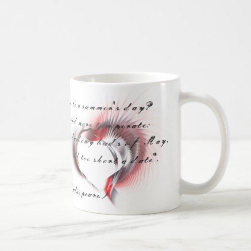 Metal Heart with Shakespeares sonnet 18 Coffee Mu Coffee Mug