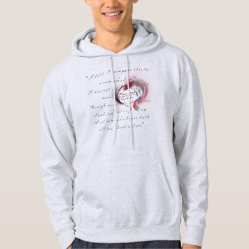 Metal Heart with Shakespeares sonnet 18 Hoodie