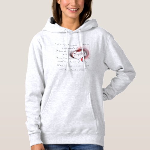 Metal Heart with Shakespeares sonnet 18 Hoodie