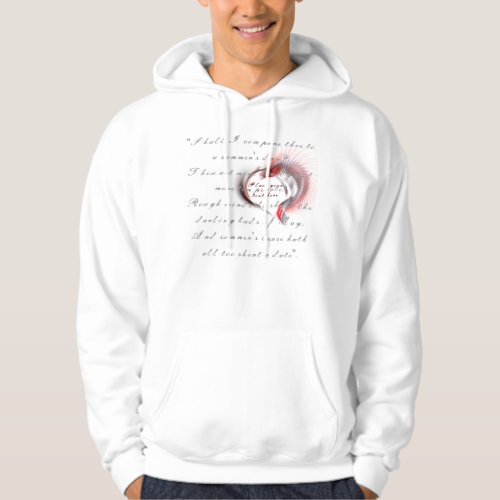 Metal Heart with Shakespeares sonnet 18 Hoodie