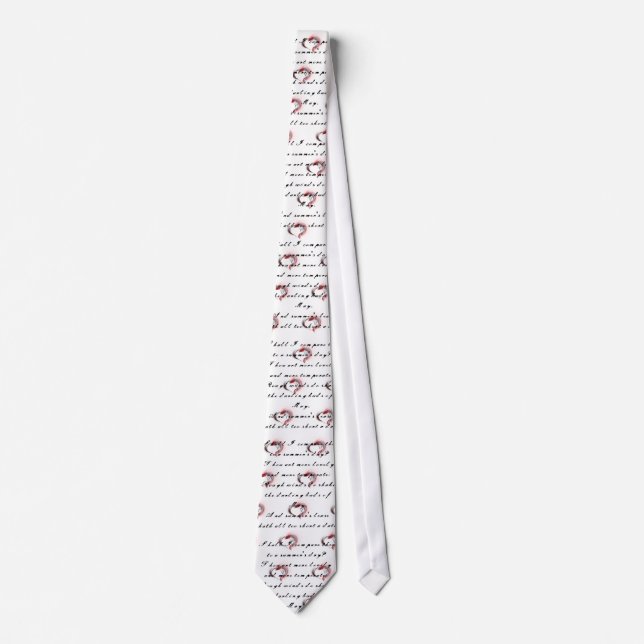 Metal Heart with Shakespeare's sonnet 18 Neck Tie (Front)