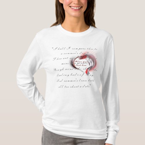 Metal Heart with Shakespeares sonnet 18 T_Shirt