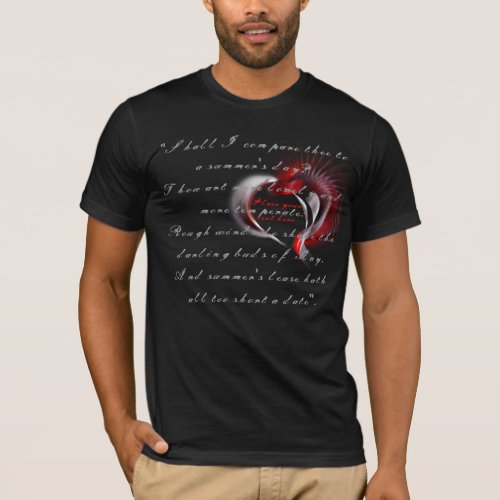 Metal Heart with Shakespeares sonnet 18 T_Shirt