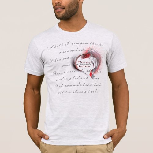 Metal Heart with Shakespeares sonnet 18 T_Shirt