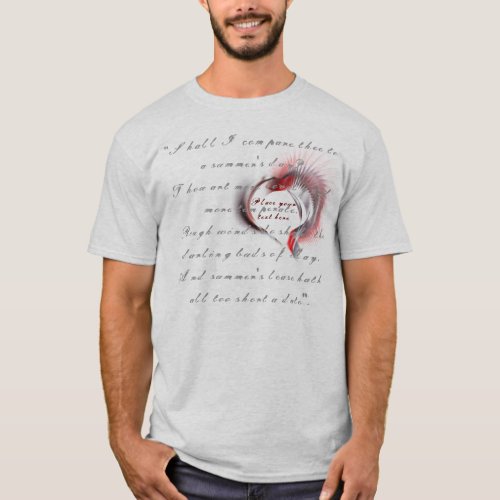 Metal Heart with Shakespeares sonnet 18 T_Shirt