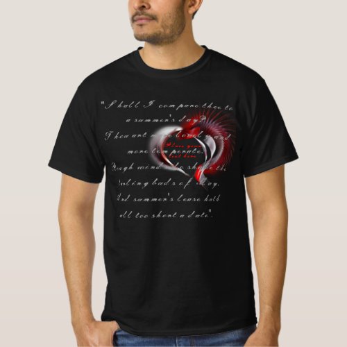 Metal Heart with Shakespeares sonnet 18 T_Shirt