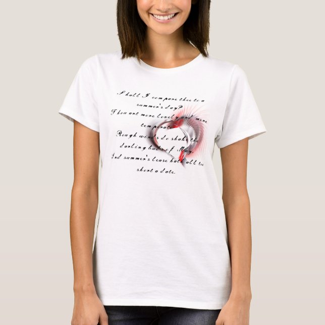 Metal Heart with Shakespeare's sonnet 18 T-Shirt (Front)