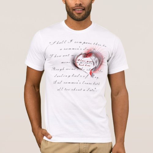 Metal Heart with Shakespeares sonnet 18 T_Shirt