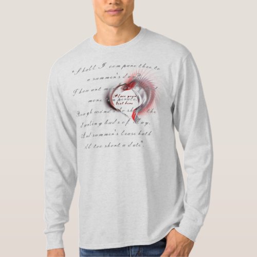 Metal Heart with Shakespeares sonnet 18 T_Shirt