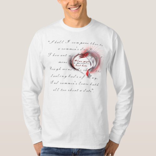 Metal Heart with Shakespeares sonnet 18 T_Shirt