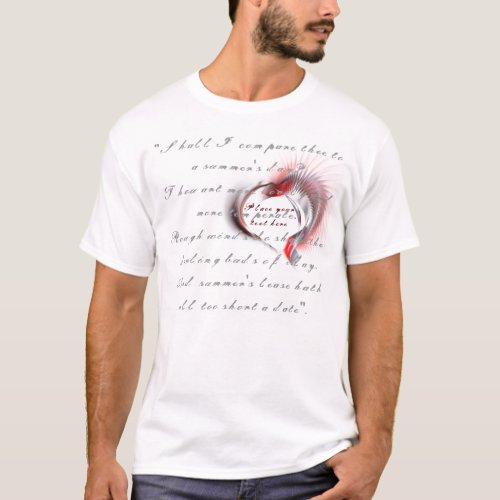 Metal Heart with Shakespeares sonnet 18 T_Shirt