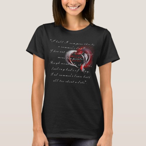 Metal Heart with Shakespeares sonnet 18 T_Shirt