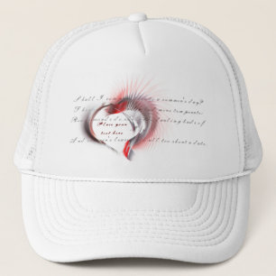 Metal Heart with Shakespeare's sonnet 18 Trucker Hat