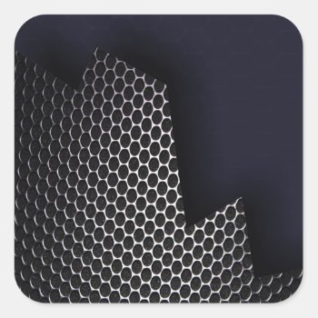 Metal Honeycomb Square Sticker by CrazyPattern at Zazzle