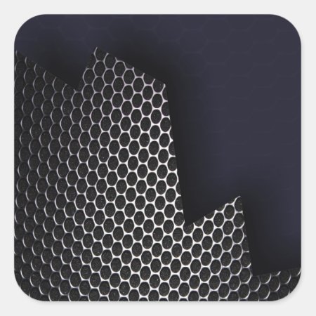Metal Honeycomb Square Sticker