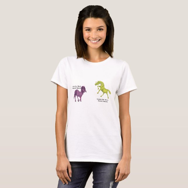 Metal-Horned Unicorn Couple - Style and Cornum T-Shirt (Front Full)