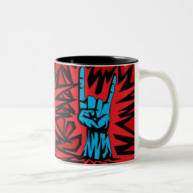 Metal Horns "Mug" Two-Tone Coffee Mug (Right)