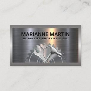 Metal Industrial Saw Hammer Wrench Business Card