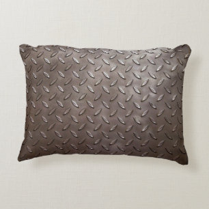 Metal inspired loft industrial decor custom name accent pillow