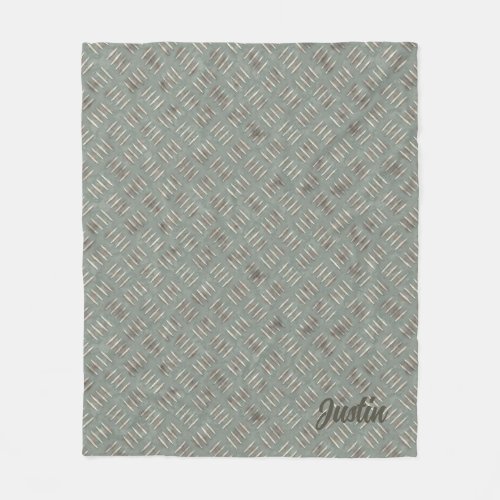 Metal inspired loft industrial decor custom name fleece blanket