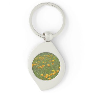 Metal Keychain California Poppies