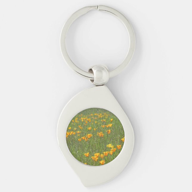 Metal Keychain California Poppies (Front)
