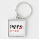 Your Name Street  Metal Keychains