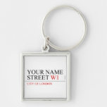 Your Name Street  Metal Keychains