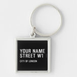 Your Name Street  Metal Keychains