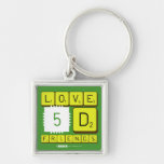 Love
 5D
 Friends  Metal Keychains