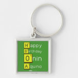 Happy
 Birthday
 Onin
 Aquino  Metal Keychains