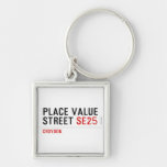 Place value Street  Metal Keychains
