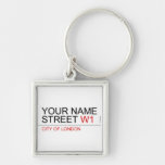 Your Name Street  Metal Keychains