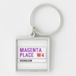 Magenta Place   Metal Keychains
