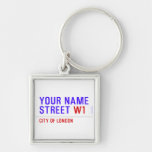 Your Name Street  Metal Keychains