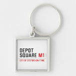 Depot Square  Metal Keychains