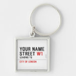 Your Name Street  Metal Keychains
