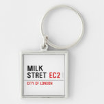 Milk  Stret  Metal Keychains