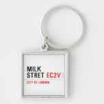 Milk  Stret  Metal Keychains