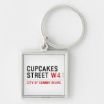 cupcakes Street  Metal Keychains